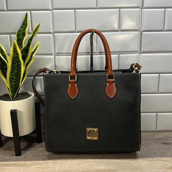 Dooney & Bourke Black and Brown Tote Bag - Picture 1 of 16